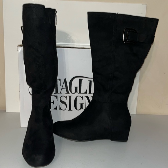 New wide calf boots Intaglia Designs, black size 8w - Picture 1 of 2